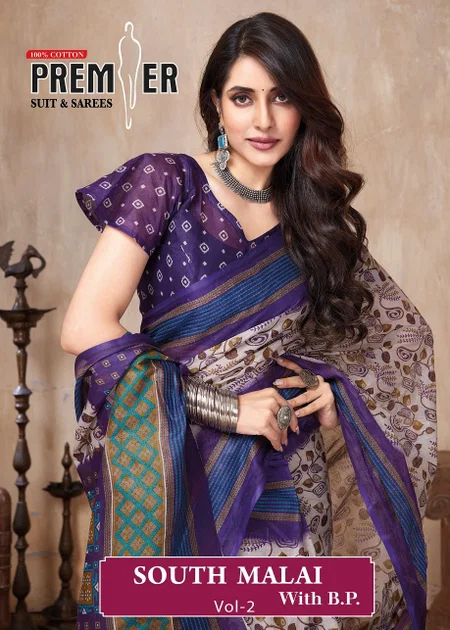 South Malai Vol 2 By Premier Cotton Printed Best Saree Wholesale Shop In Surat
